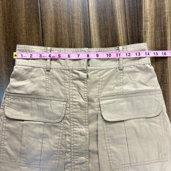 NWT Plenty by Tracy Reese High Waisted Button Up Skirt Khaki Safari Cargo Y2K - Picture 2 of 16